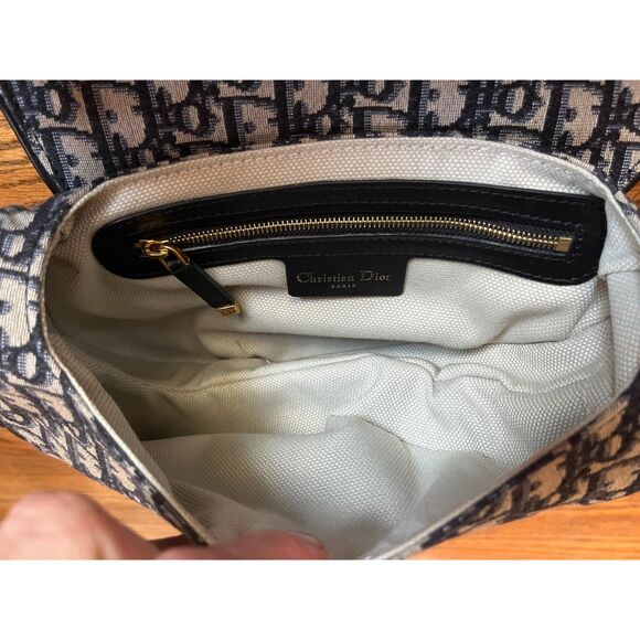 DIOR Blue Saddle Handbag Shoulder Bag Women's Size Small - Picture 11 of 16
